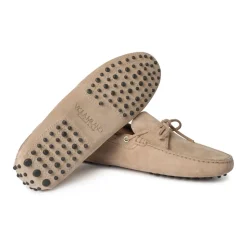 Viola Milano - Gommino Suede Loafer - Beige - Handmade in Italy - Luxury Exclusive Collection - Avvenice