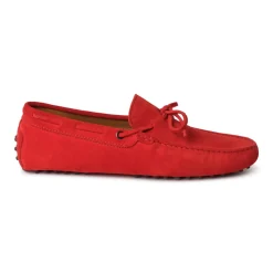 Viola Milano - Gommino Suede Loafer - Red - Handmade in Italy - Luxury Exclusive Collection - Avvenice