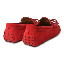 Viola Milano - Gommino Suede Loafer - Red - Handmade in Italy - Luxury Exclusive Collection - Avvenice