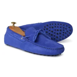 Viola Milano - Gommino Suede Loafer - Blue - Handmade in Italy - Luxury Exclusive Collection - Avvenice