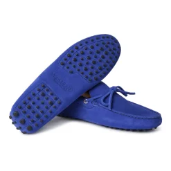 Viola Milano - Gommino Suede Loafer - Blue - Handmade in Italy - Luxury Exclusive Collection - Avvenice