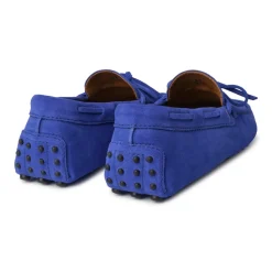 Viola Milano - Gommino Suede Loafer - Blue - Handmade in Italy - Luxury Exclusive Collection - Avvenice