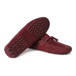 Viola Milano - Gommino Suede Loafer - Bordeaux - Handmade in Italy - Luxury Exclusive Collection - Avvenice