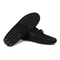 Viola Milano - Gommino Suede Loafer - Black - Handmade in Italy - Luxury Exclusive Collection - Avvenice