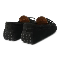 Viola Milano - Gommino Suede Loafer - Black - Handmade in Italy - Luxury Exclusive Collection - Avvenice