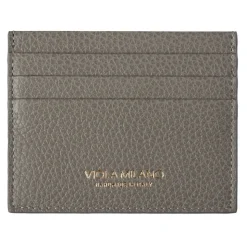 Viola Milano - Grain Leather Credit Card Holder - Grey - Handmade in Italy - Luxury Exclusive Collection - Avvenice