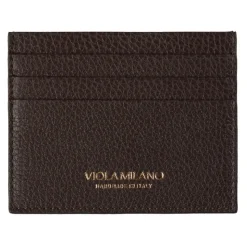 Viola Milano - Grain Leather Credit Card Holder - Brown - Handmade in Italy - Luxury Exclusive Collection - Avvenice