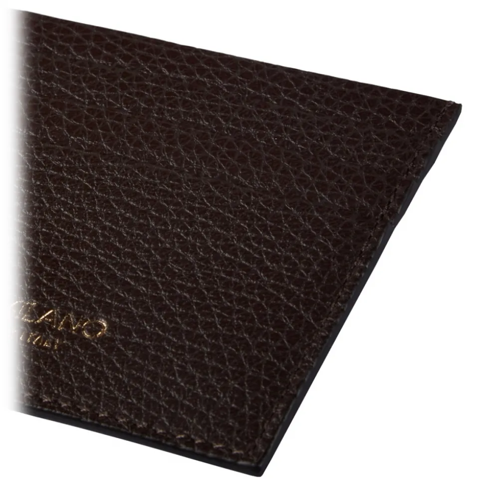 Viola Milano - Grain Leather Credit Card Holder - Brown - Handmade in Italy - Luxury Exclusive Collection - Avvenice