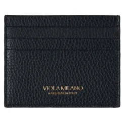 Viola Milano - Grain Leather Credit Card Holder - Navy - Handmade in Italy - Luxury Exclusive Collection - Avvenice
