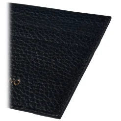 Viola Milano - Grain Leather Credit Card Holder - Navy - Handmade in Italy - Luxury Exclusive Collection - Avvenice