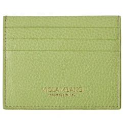 Viola Milano - Grain Leather Credit Card Holder - Lime - Handmade in Italy - Luxury Exclusive Collection - Avvenice