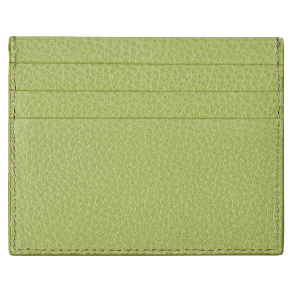 Viola Milano - Grain Leather Credit Card Holder - Lime - Handmade in Italy - Luxury Exclusive Collection - Avvenice