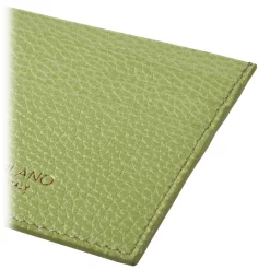 Viola Milano - Grain Leather Credit Card Holder - Lime - Handmade in Italy - Luxury Exclusive Collection - Avvenice