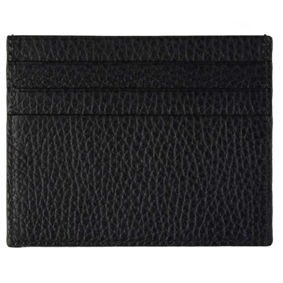 Viola Milano - Grain Leather Credit Card Holder - Black - Handmade in Italy - Luxury Exclusive Collection - Avvenice