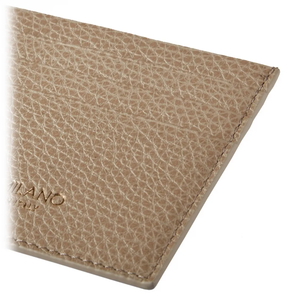 Viola Milano - Grain Leather Credit Card Holder - Sand - Handmade in Italy - Luxury Exclusive Collection - Avvenice