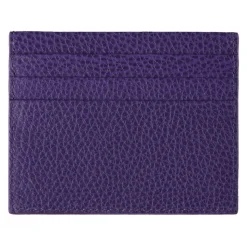 Viola Milano - Grain Leather Credit Card Holder - Purple - Handmade in Italy - Luxury Exclusive Collection - Avvenice