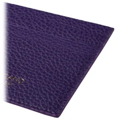 Viola Milano - Grain Leather Credit Card Holder - Purple - Handmade in Italy - Luxury Exclusive Collection - Avvenice
