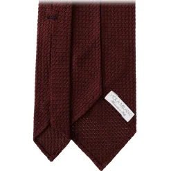 Viola Milano - Grenadine Garza Grossa Unlined Tie - Burgundy - Handmade in Italy - Luxury Exclusive Collection - Avvenice