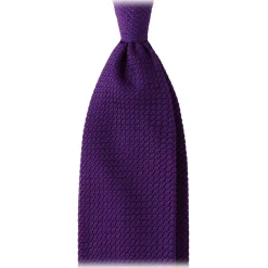 Viola Milano - Grenadine Garza Grossa Unlined Tie - Purple - Handmade in Italy - Luxury Exclusive Collection - Avvenice