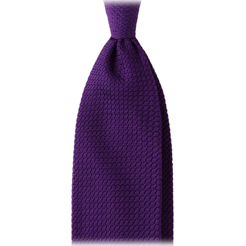 Viola Milano - Grenadine Garza Grossa Unlined Tie - Purple - Handmade in Italy - Luxury Exclusive Collection - Avvenice