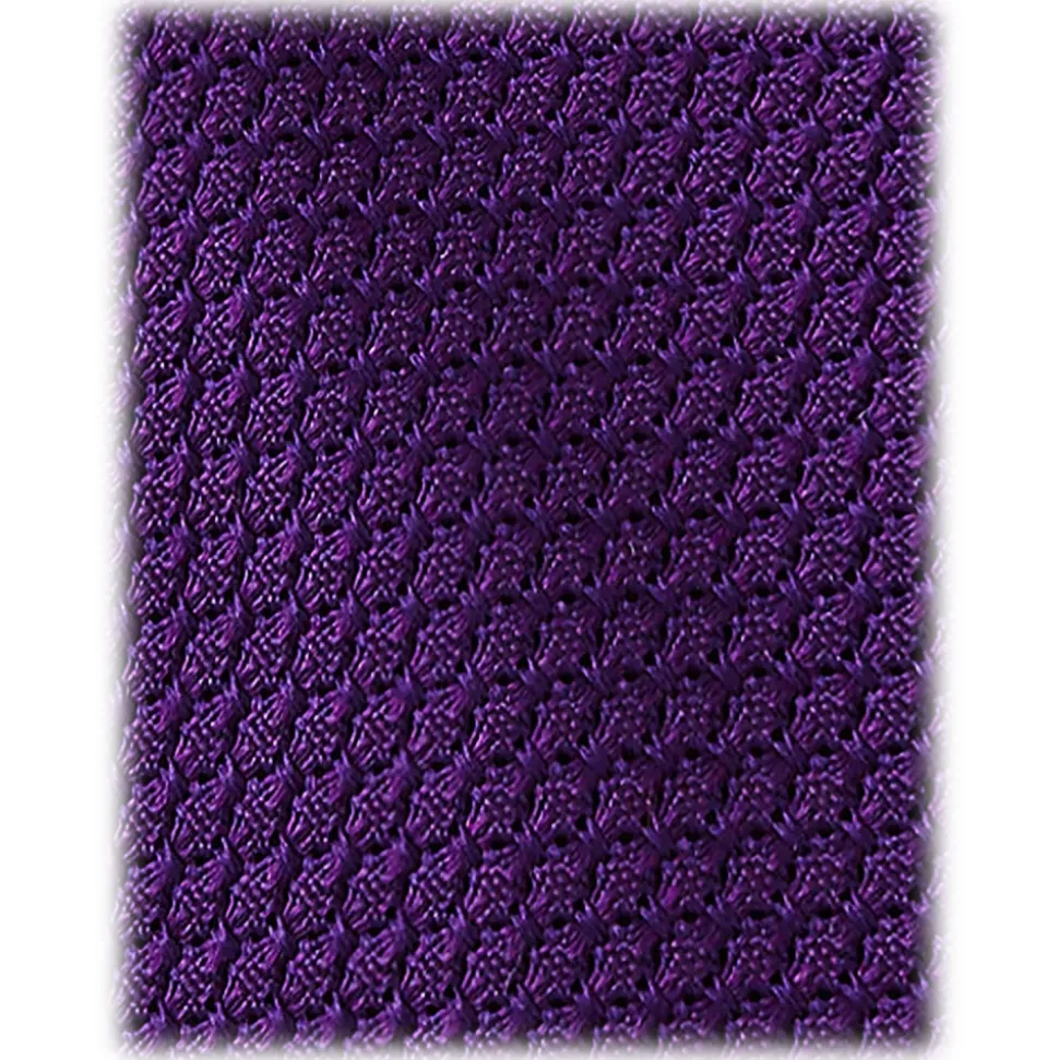 Viola Milano - Grenadine Garza Grossa Unlined Tie - Purple - Handmade in Italy - Luxury Exclusive Collection - Avvenice