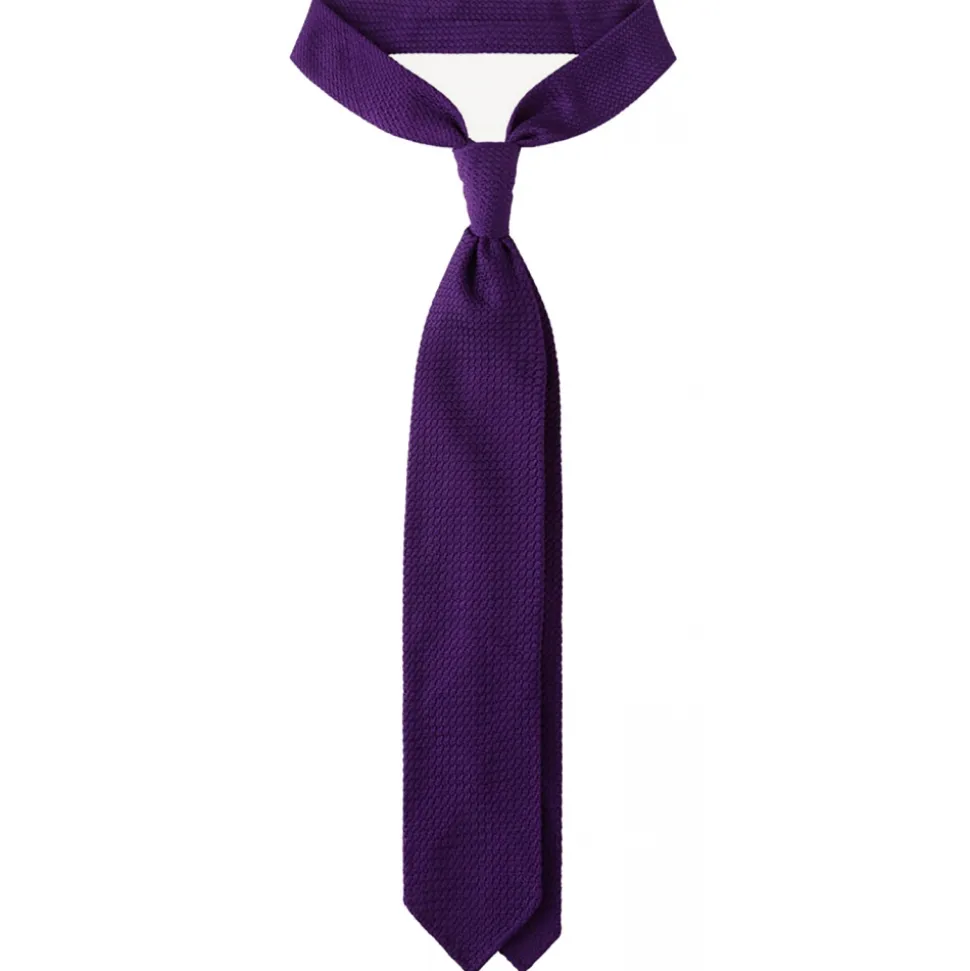 Viola Milano - Grenadine Garza Grossa Unlined Tie - Purple - Handmade in Italy - Luxury Exclusive Collection - Avvenice