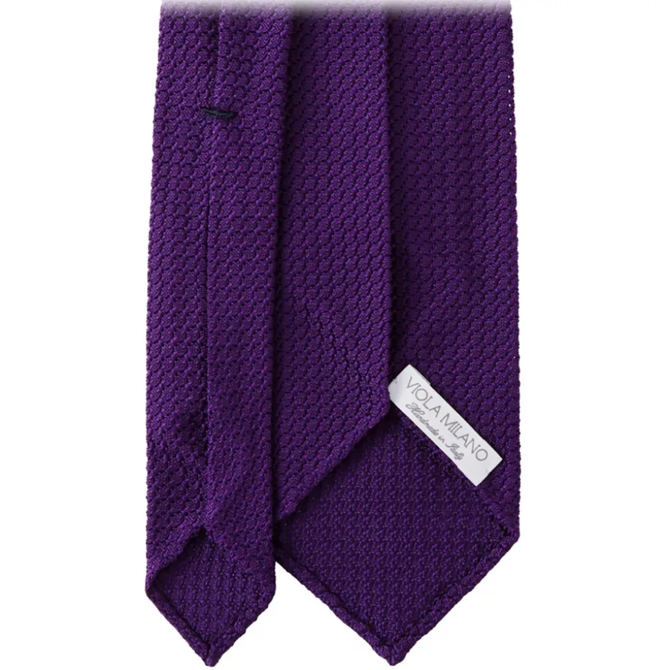 Viola Milano - Grenadine Garza Grossa Unlined Tie - Purple - Handmade in Italy - Luxury Exclusive Collection - Avvenice