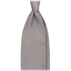 Viola Milano - Grenadine Garza Fina Unlined Tie - Silver - Handmade in Italy - Luxury Exclusive Collection - Avvenice