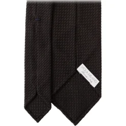 Viola Milano - Grenadine Garza Grossa Unlined Tie - Black - Handmade in Italy - Luxury Exclusive Collection - Avvenice