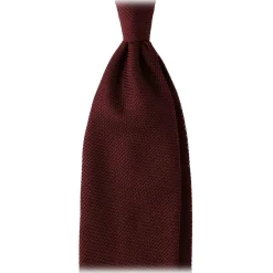Viola Milano - Grenadine Garza Fina 7-Fold Unlined Tie - Burgundy - Handmade in Italy - Luxury Exclusive Collection - Avvenice