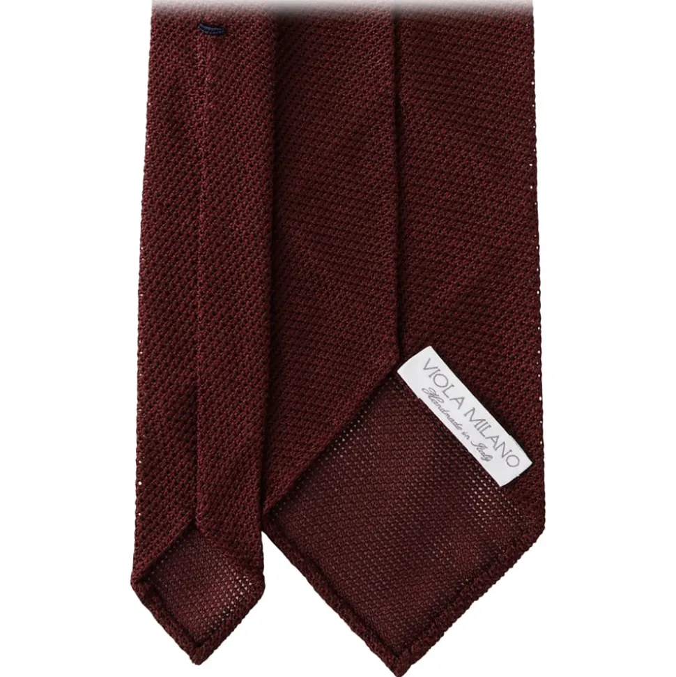 Viola Milano - Grenadine Garza Fina 7-Fold Unlined Tie - Burgundy - Handmade in Italy - Luxury Exclusive Collection - Avvenice