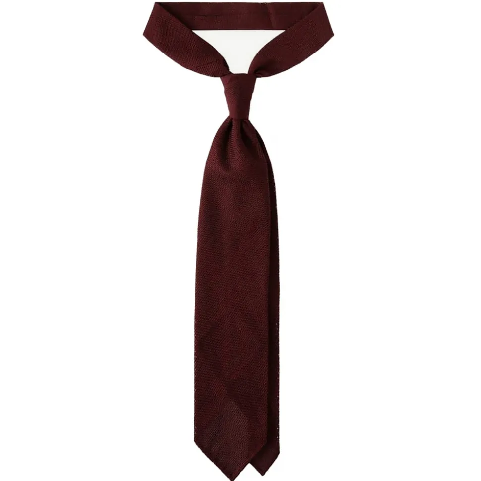 Viola Milano - Grenadine Garza Fina 7-Fold Unlined Tie - Burgundy - Handmade in Italy - Luxury Exclusive Collection - Avvenice