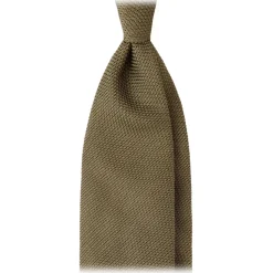 Viola Milano - Grenadine Garza Fina Unlined Tie - Olive - Handmade in Italy - Luxury Exclusive Collection - Avvenice