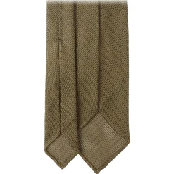Viola Milano - Grenadine Garza Fina Unlined Tie - Olive - Handmade in Italy - Luxury Exclusive Collection - Avvenice