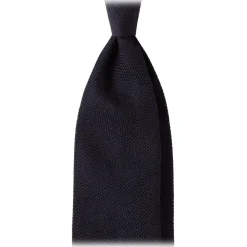 Viola Milano - Grenadine Garza Fina Unlined Tie - Navy - Handmade in Italy - Luxury Exclusive Collection - Avvenice