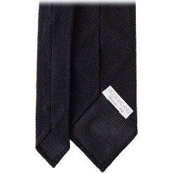 Viola Milano - Grenadine Garza Fina Unlined Tie - Navy - Handmade in Italy - Luxury Exclusive Collection - Avvenice