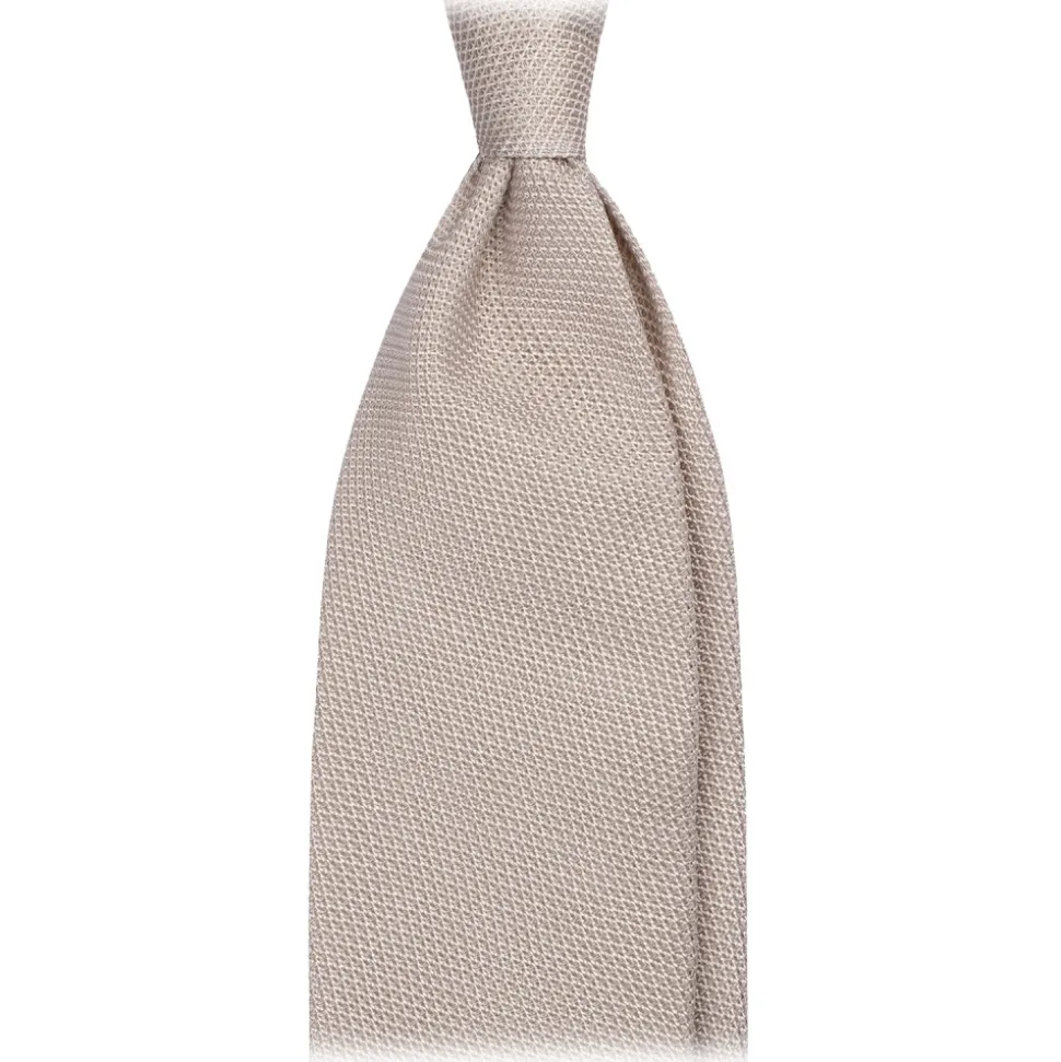 Viola Milano - Grenadine Garza Fina Unlined Tie - Ivory - Handmade in Italy - Luxury Exclusive Collection - Avvenice