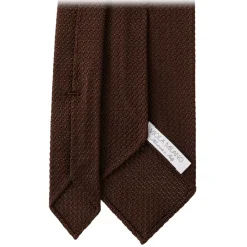Viola Milano - Grenadine Garza Grossa Unlined Tie - Brown - Handmade in Italy - Luxury Exclusive Collection - Avvenice