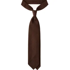 Viola Milano - Grenadine Garza Grossa Unlined Tie - Brown - Handmade in Italy - Luxury Exclusive Collection - Avvenice