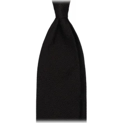 Viola Milano - Grenadine Garza Fina Unlined Tie - Black - Handmade in Italy - Luxury Exclusive Collection - Avvenice