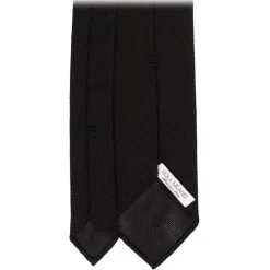 Viola Milano - Grenadine Garza Fina Unlined Tie - Black - Handmade in Italy - Luxury Exclusive Collection - Avvenice