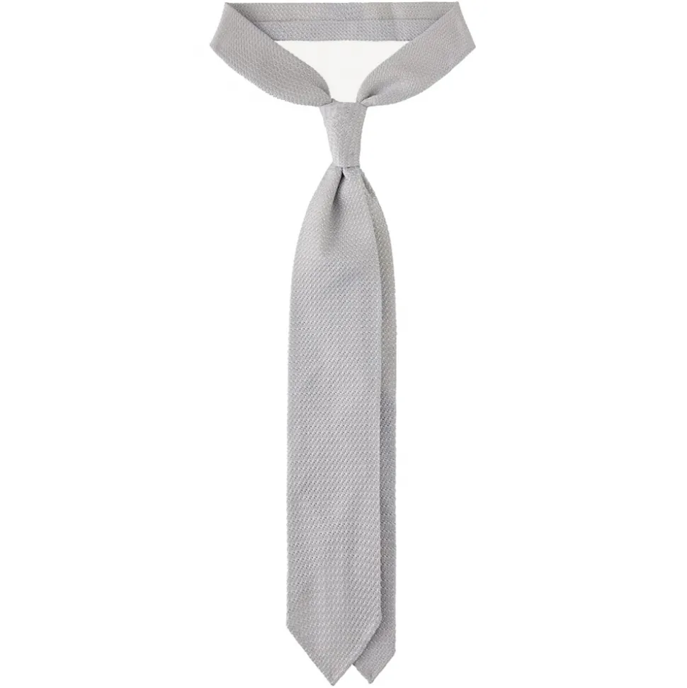 Viola Milano - Grenadine Garza Grossa Unlined Tie - Ice - Handmade in Italy - Luxury Exclusive Collection - Avvenice
