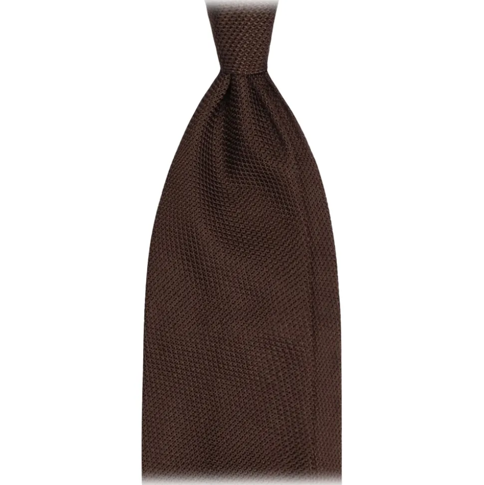 Viola Milano - Grenadine Garza Fina Unlined Tie - Brown - Handmade in Italy - Luxury Exclusive Collection - Avvenice