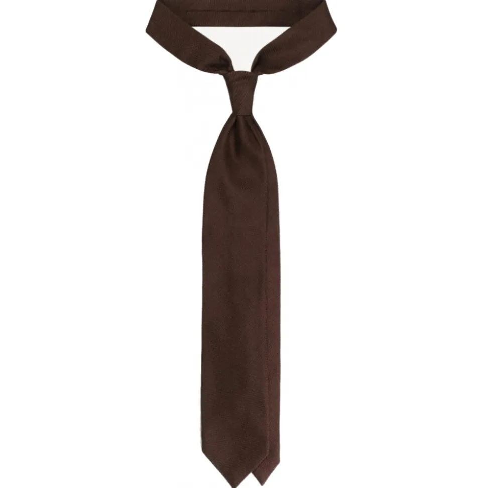 Viola Milano - Grenadine Garza Fina Unlined Tie - Brown - Handmade in Italy - Luxury Exclusive Collection - Avvenice
