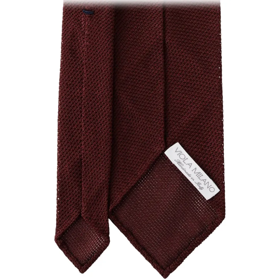 Viola Milano - Grenadine Garza Fina Unlined Tie - Burgundy - Handmade in Italy - Luxury Exclusive Collection - Avvenice