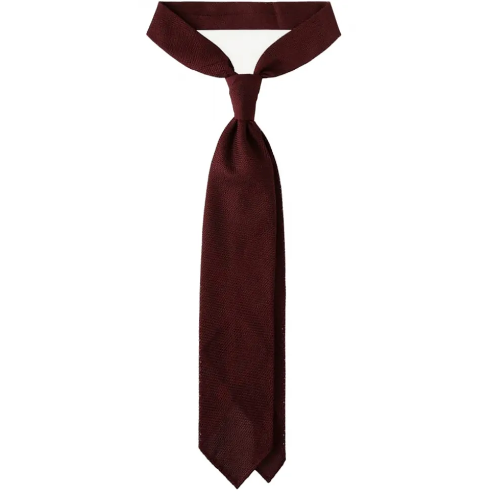 Viola Milano - Grenadine Garza Fina Unlined Tie - Burgundy - Handmade in Italy - Luxury Exclusive Collection - Avvenice
