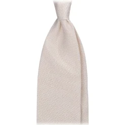 Viola Milano - Grenadine Garza Fina Unlined Tie - Light Ivory - Handmade in Italy - Luxury Exclusive Collection - Avvenice
