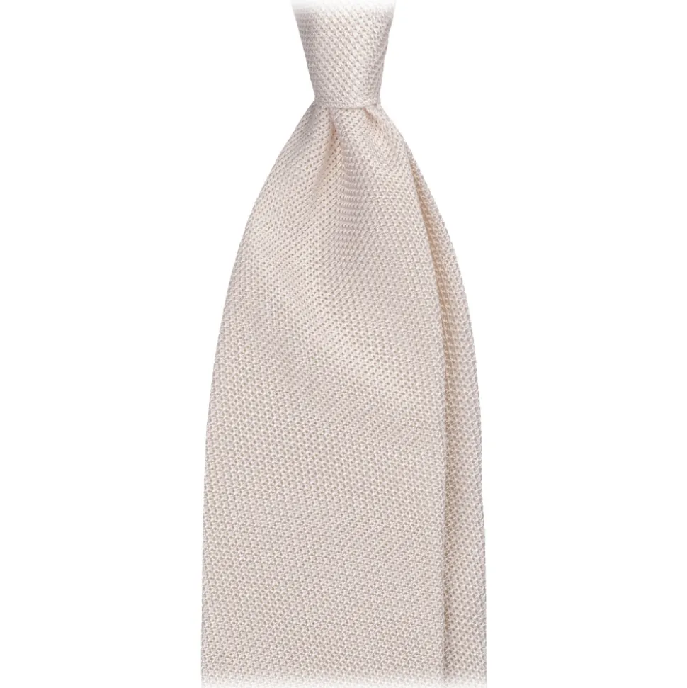 Viola Milano - Grenadine Garza Fina Unlined Tie - Light Ivory - Handmade in Italy - Luxury Exclusive Collection - Avvenice