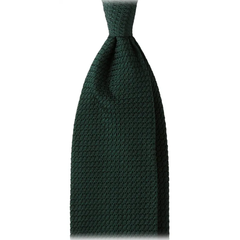 Viola Milano - Grenadine Garza Grossa Unlined Tie - Forest - Handmade in Italy - Luxury Exclusive Collection - Avvenice
