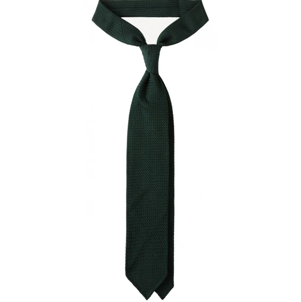 Viola Milano - Grenadine Garza Grossa Unlined Tie - Forest - Handmade in Italy - Luxury Exclusive Collection - Avvenice